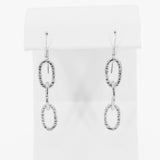 Paperclip Textured Sterling Silver Drop Earrings