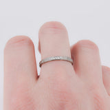 Birch tree bark sterling silver stacking ring shown on finger