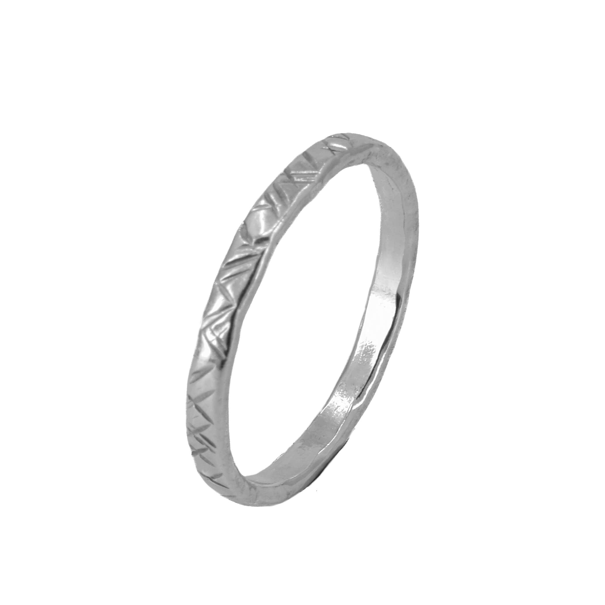 Criss cross textured ring sterling silver