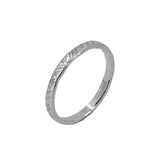 Criss cross textured stacking ring sterling silver