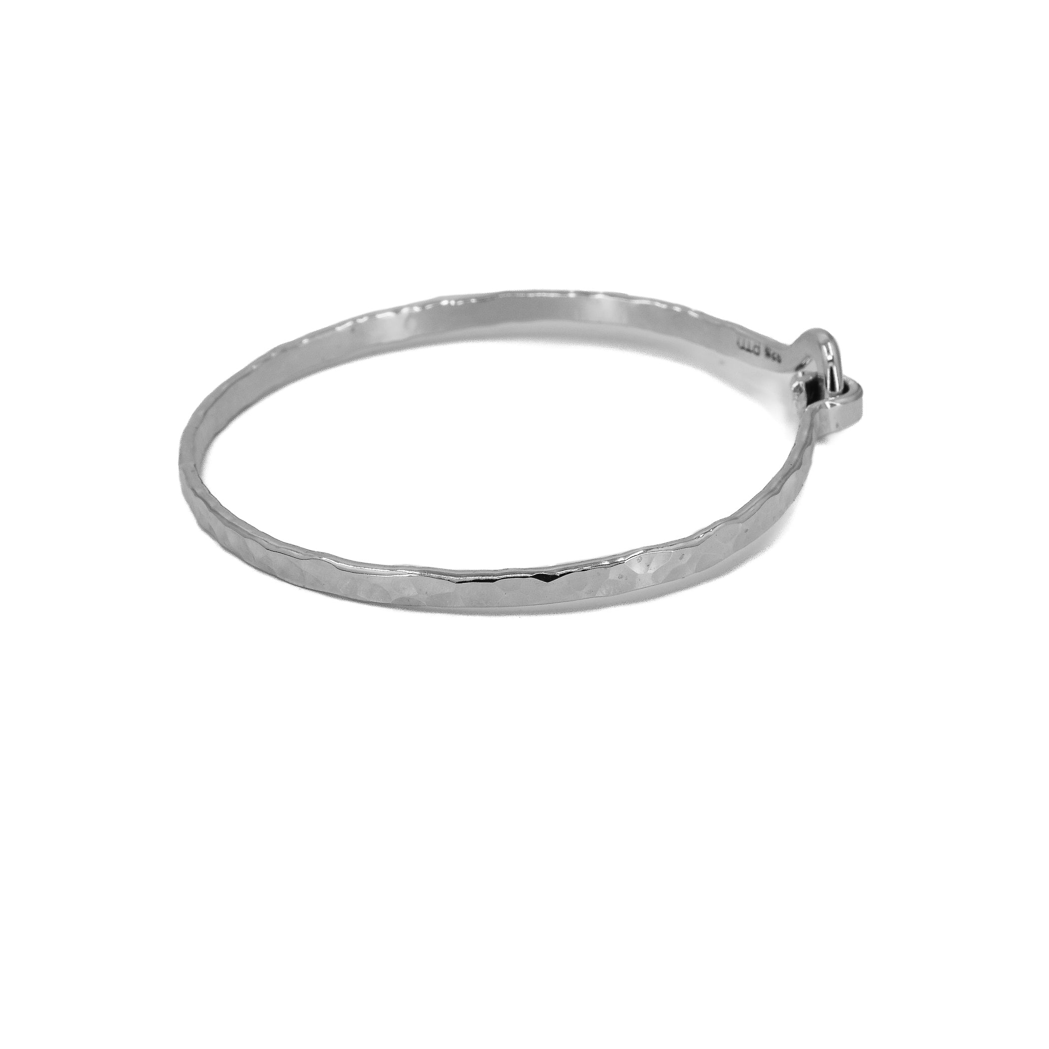 Heavy weight hammered sterling silver bangle bracelet