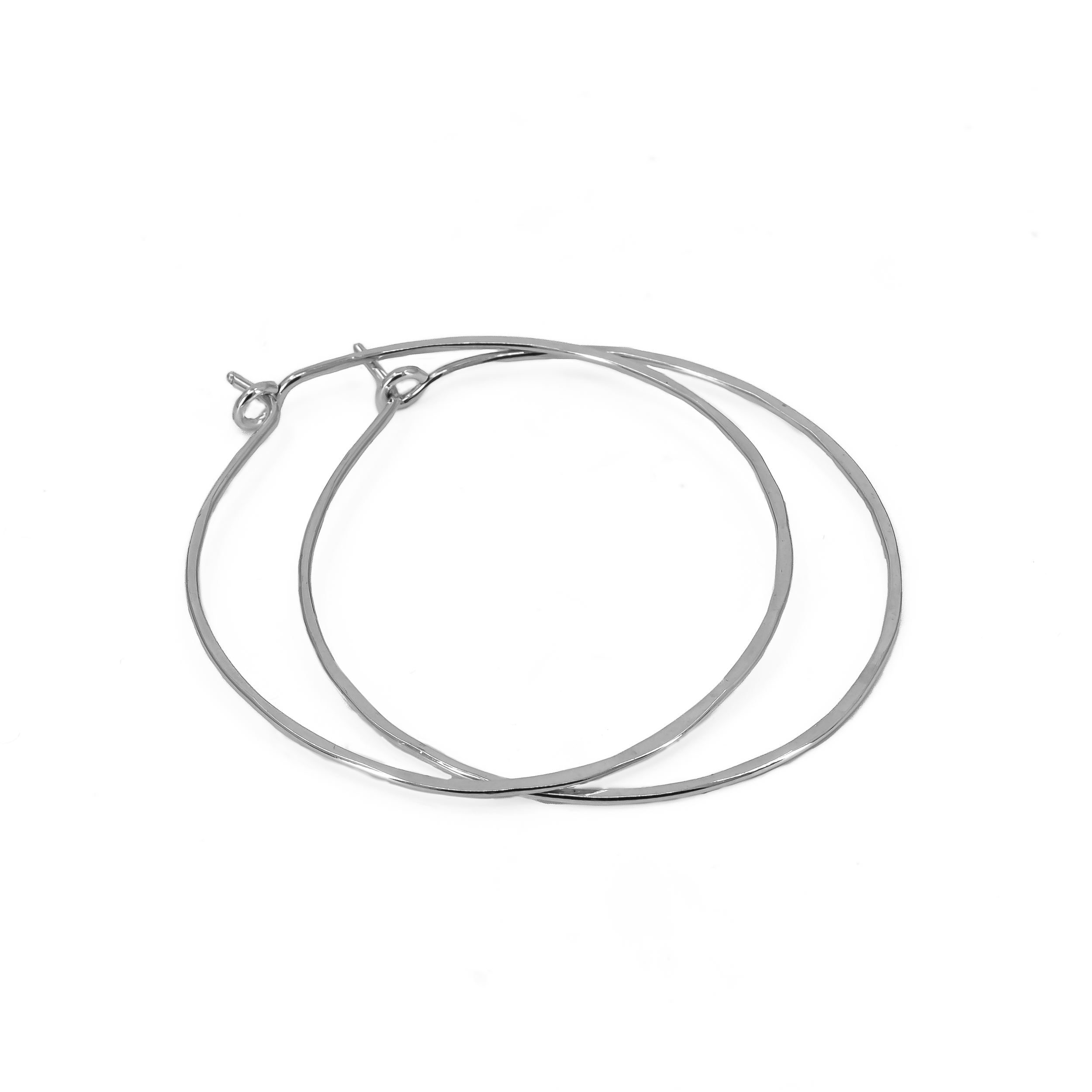 Large 1.75 inch sterling silver hoop earrings