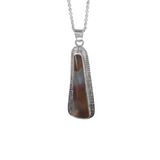 Montana agate sterling silver pendant necklace