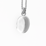 Oval Rainbow Moonstone Pendant Necklace in Sterling Silver