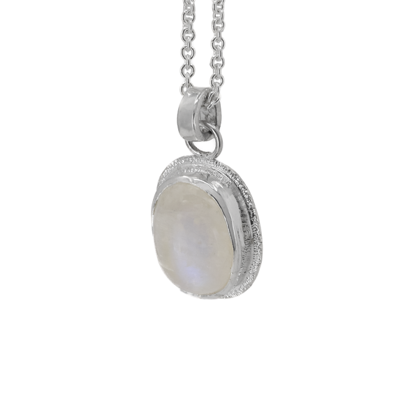 Moonstone Pendant in 92.5 Sterling Silver with Real Moonstone – HighSpark