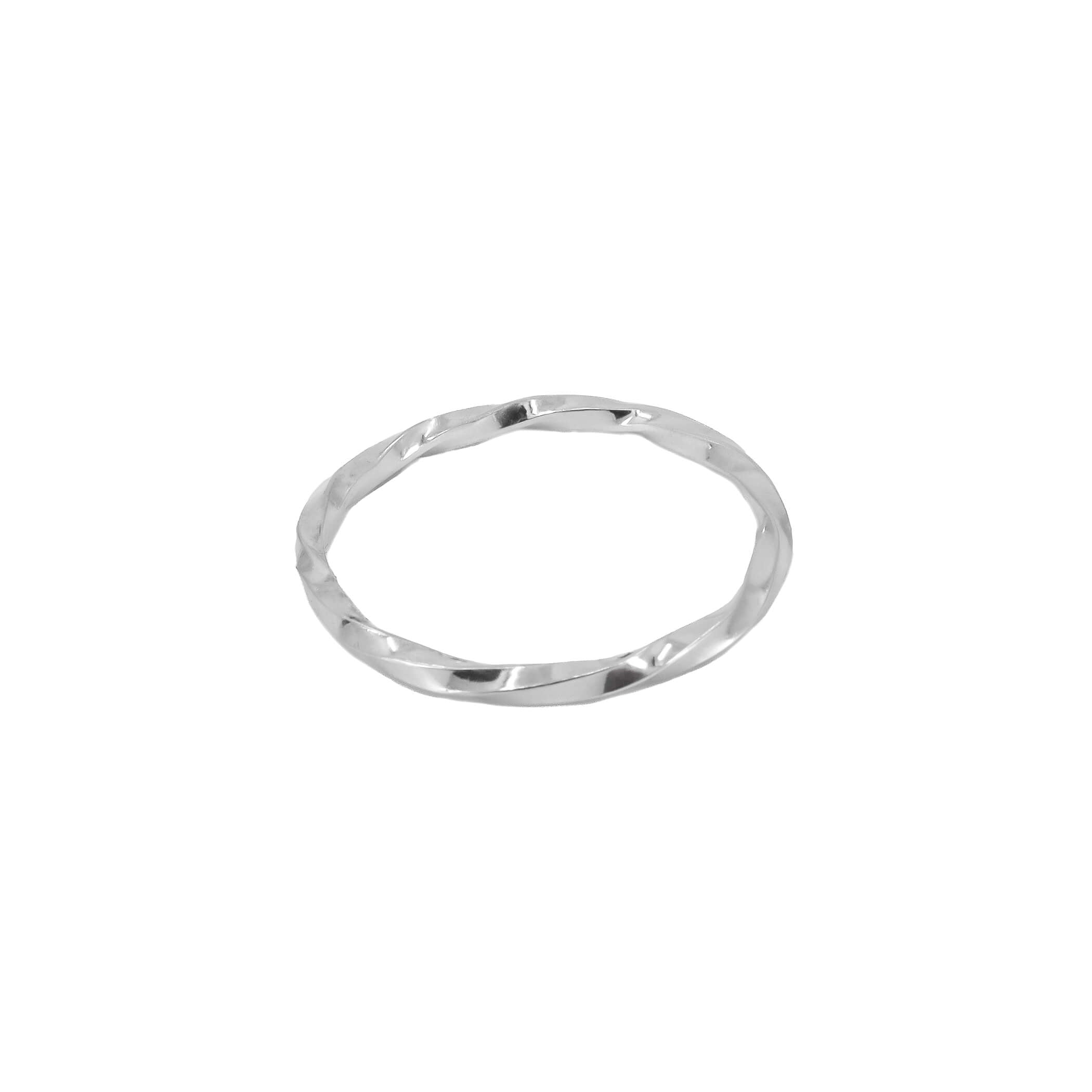 Rope sterling silver stacking ring