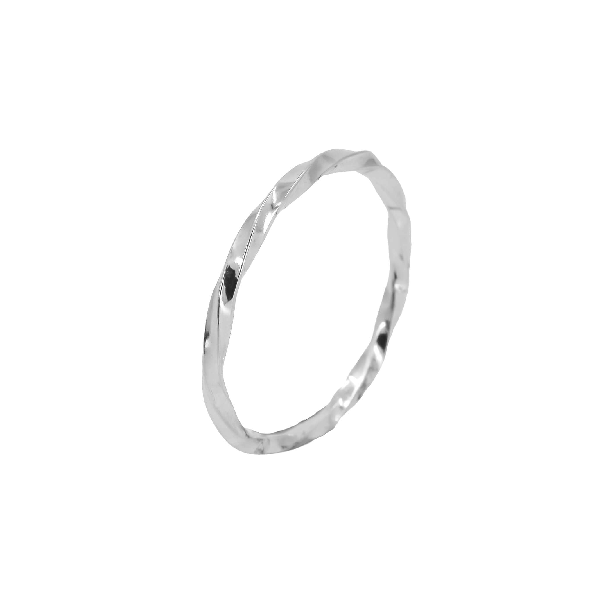 Twisted rope sterling silver stacking ring