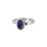 Sterling silver iolite solitaire ring