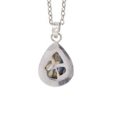 teardrop labradorite pendant necklace in sterling silver back view