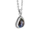 teardrop labradorite pendant necklace in sterling silver side view