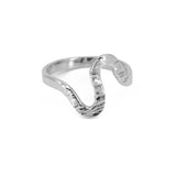 The wave sterling silver textured ring