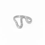The wave sterling silver textured ring