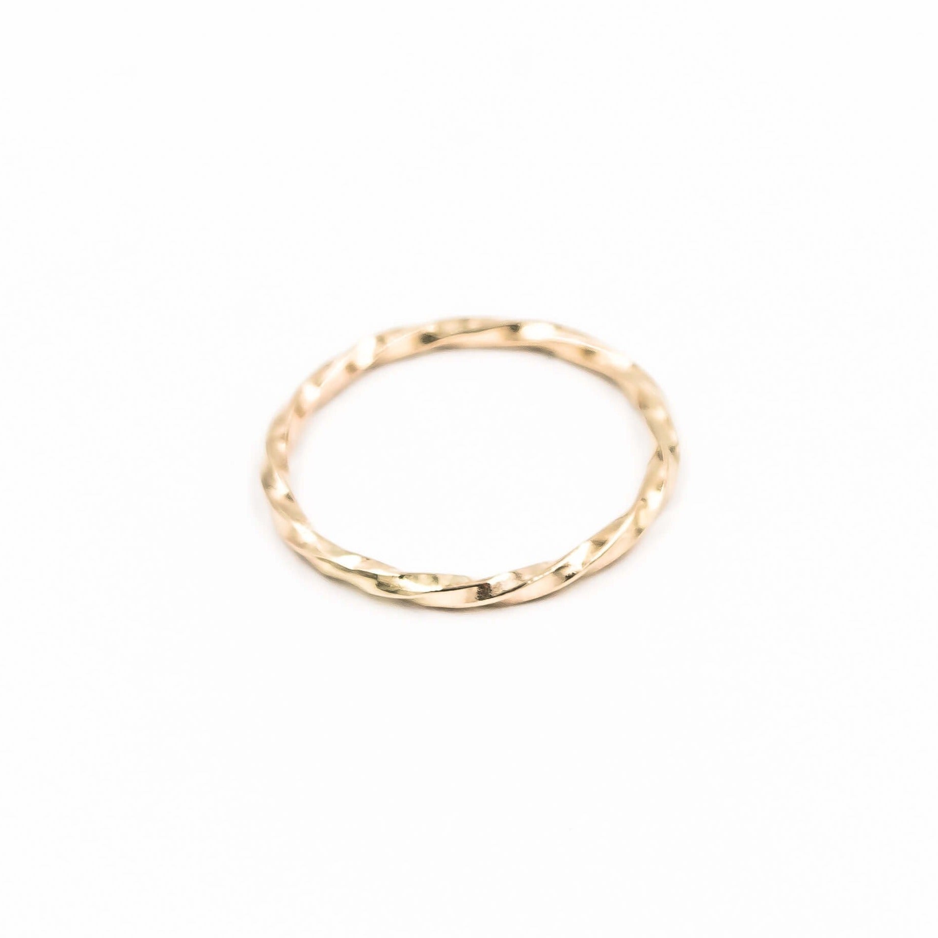 14k yellow gold rope stackable ring