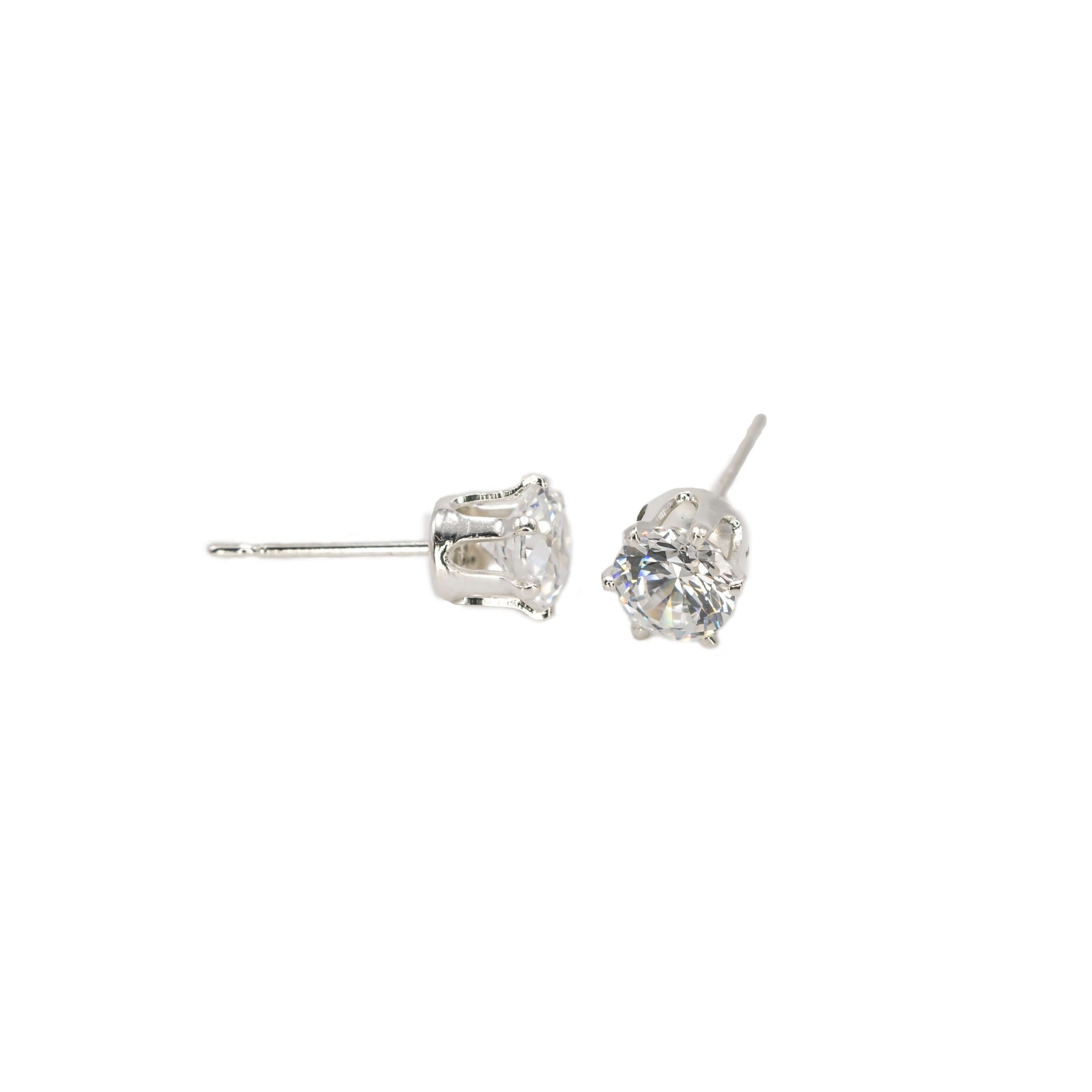 everyday cubic zirconia sterling silver stud earrings
