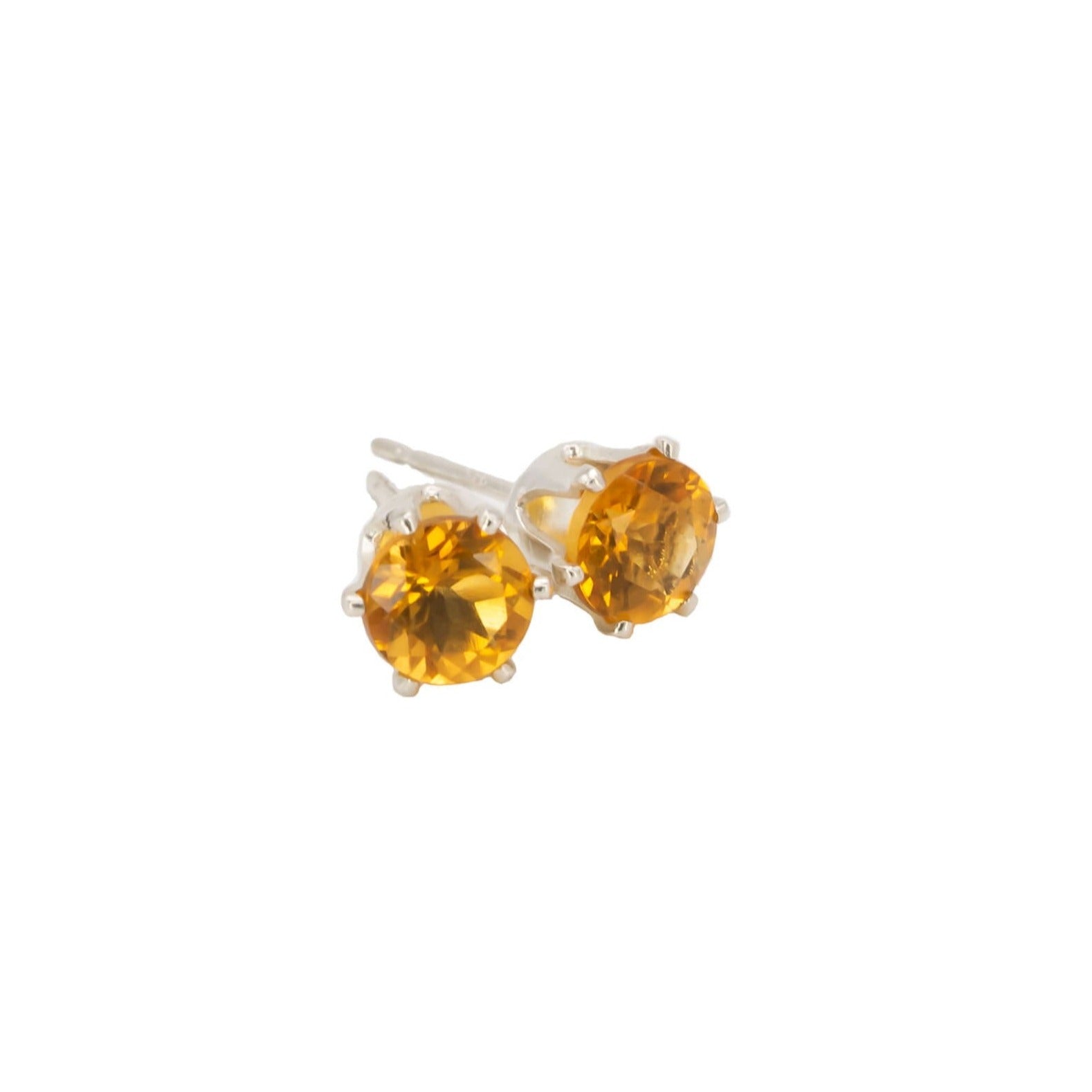 everyday golden citrine sterling silver stud earrings