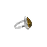 Cocktail Amber Ring in Sterling Silver