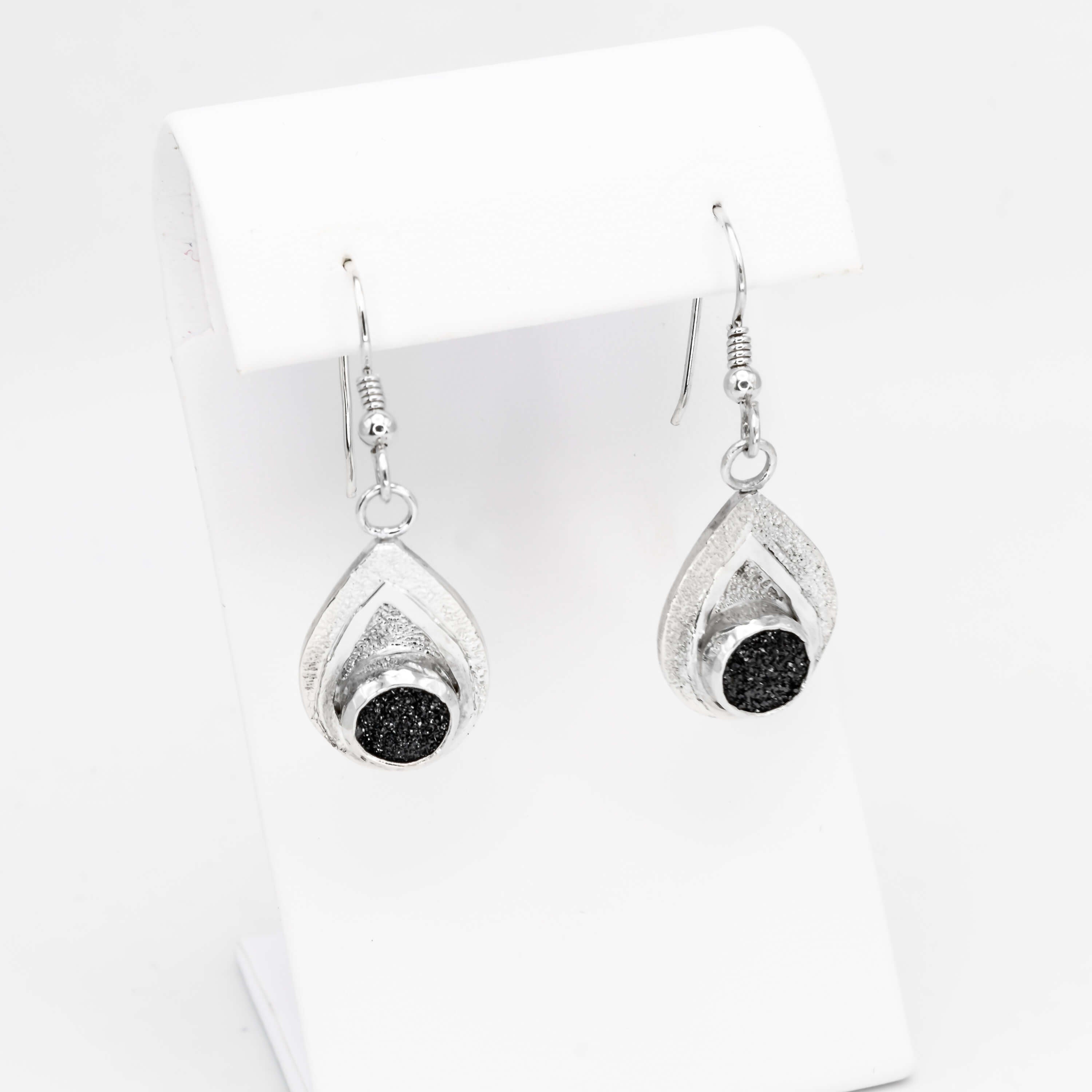 round-black-druzy-in-sterling-silver-drop-earrings