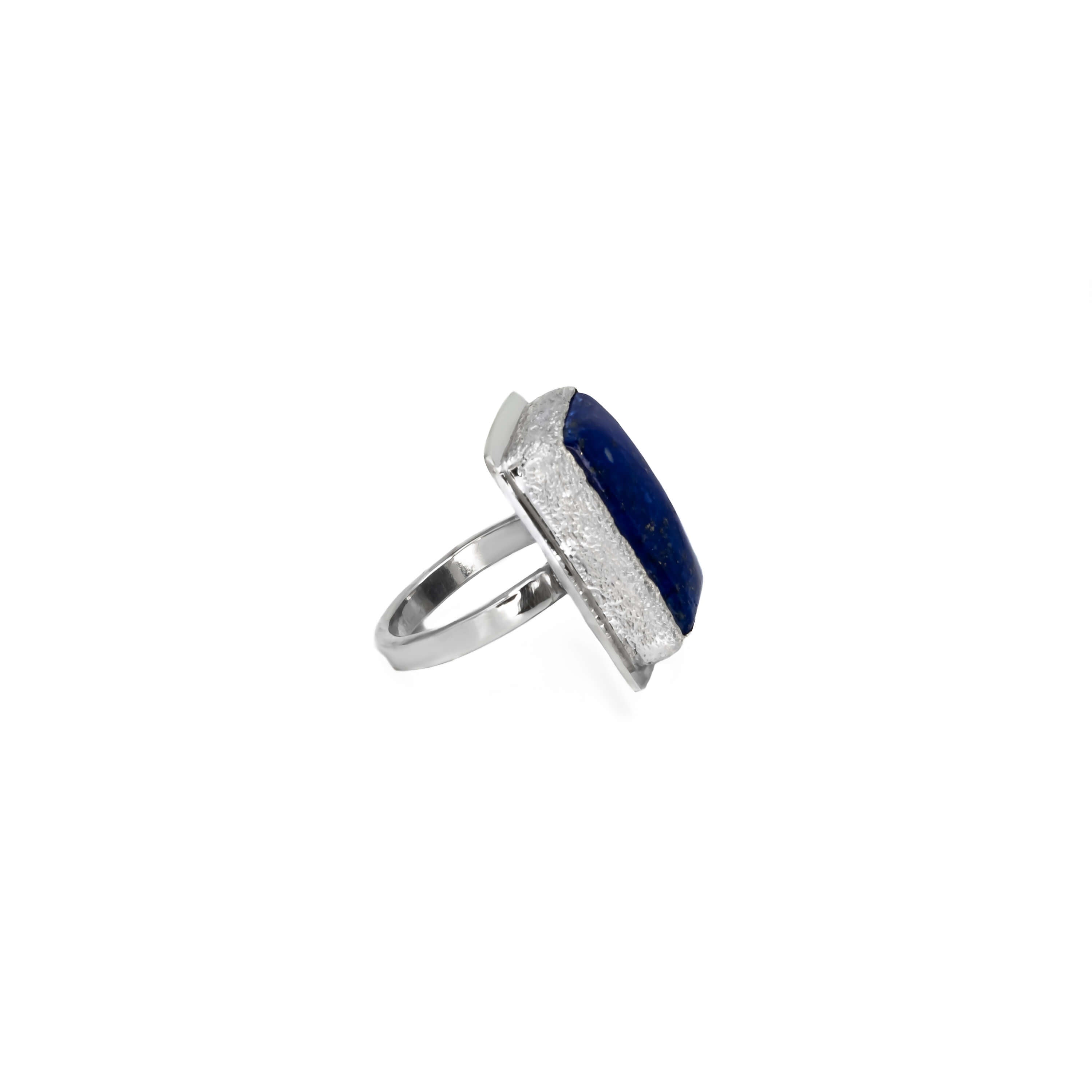 Lapis-lazuli-large-cocktail-ring-sterling-silver-side-view
