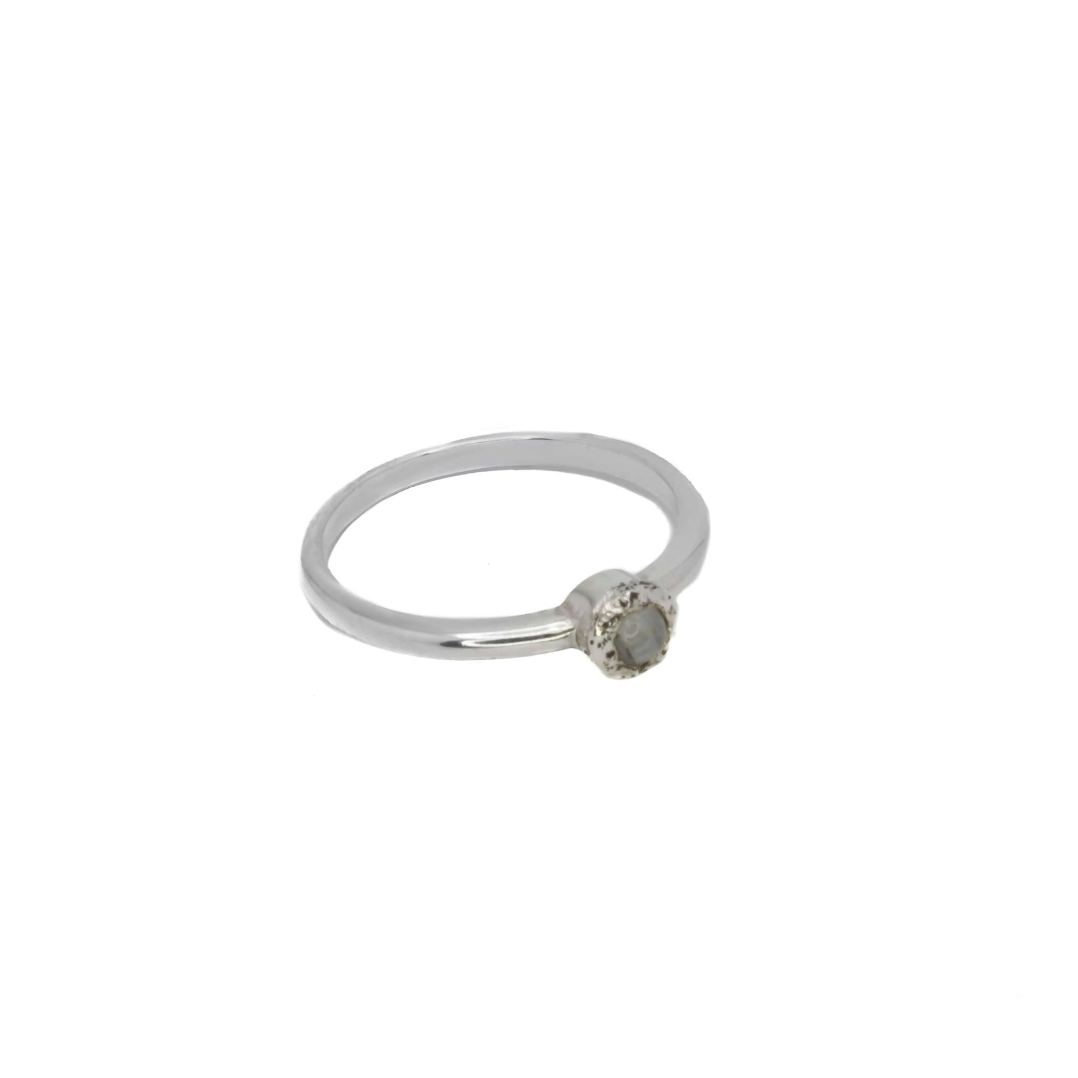 Moonstone stackable ring sterling silver
