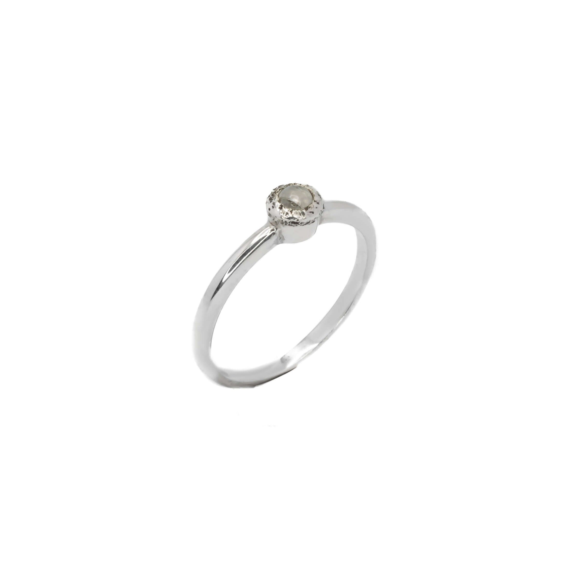 Moonstone sterling silver stackable ring