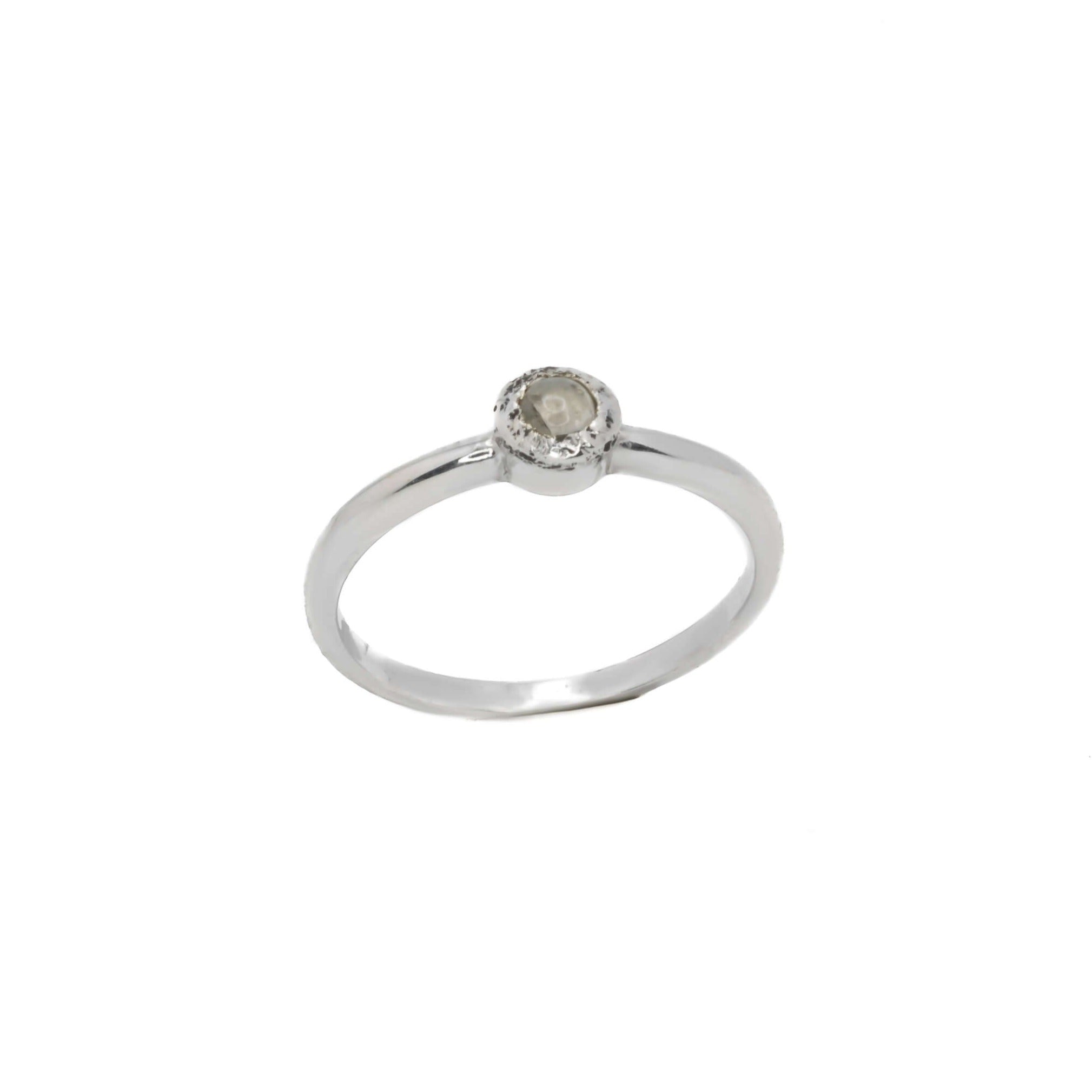 Minimalist Moonstone sterling silver stackable ring