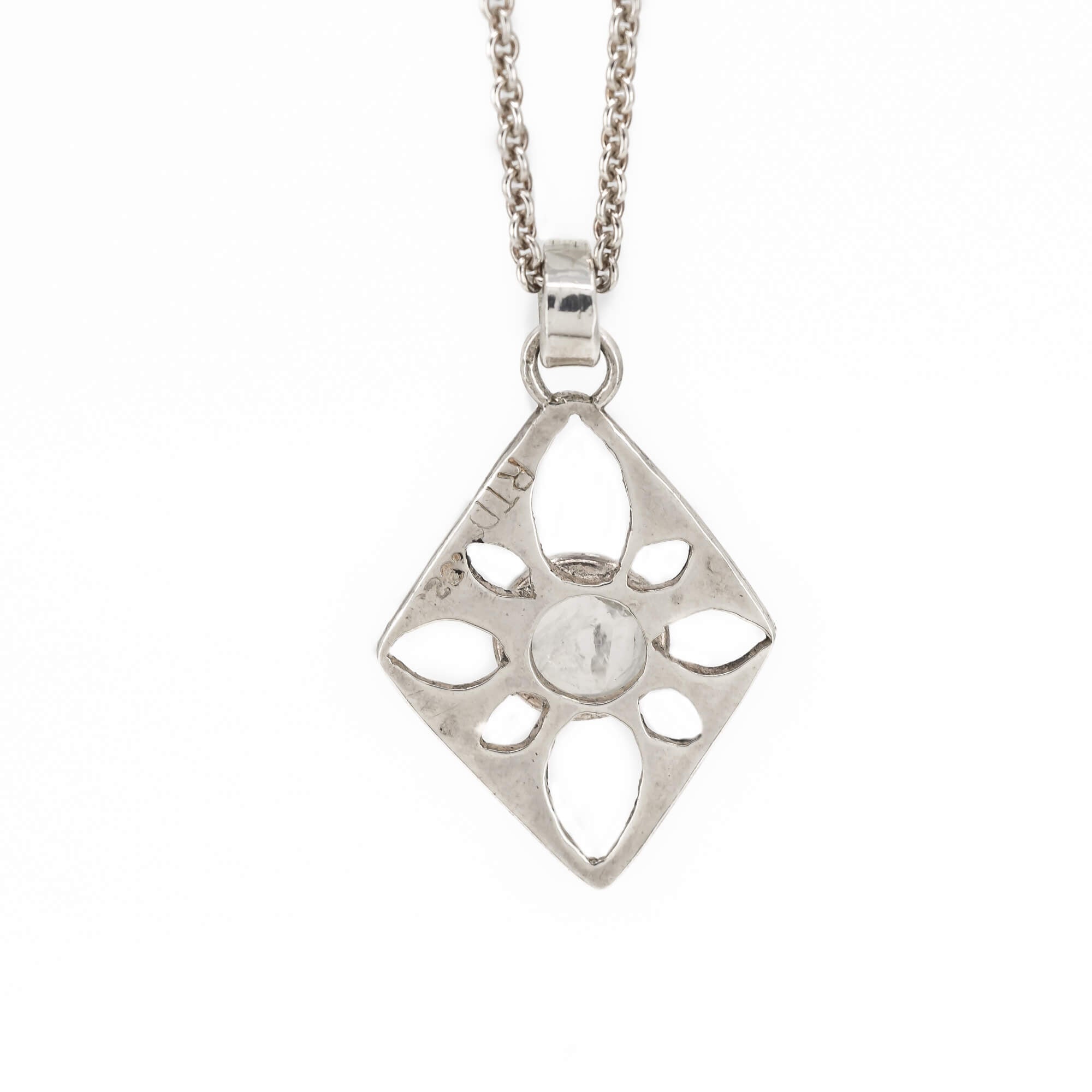 Moonstone pendant necklace in sterling silver