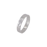 Hammered 4mm sterling silver ring band
