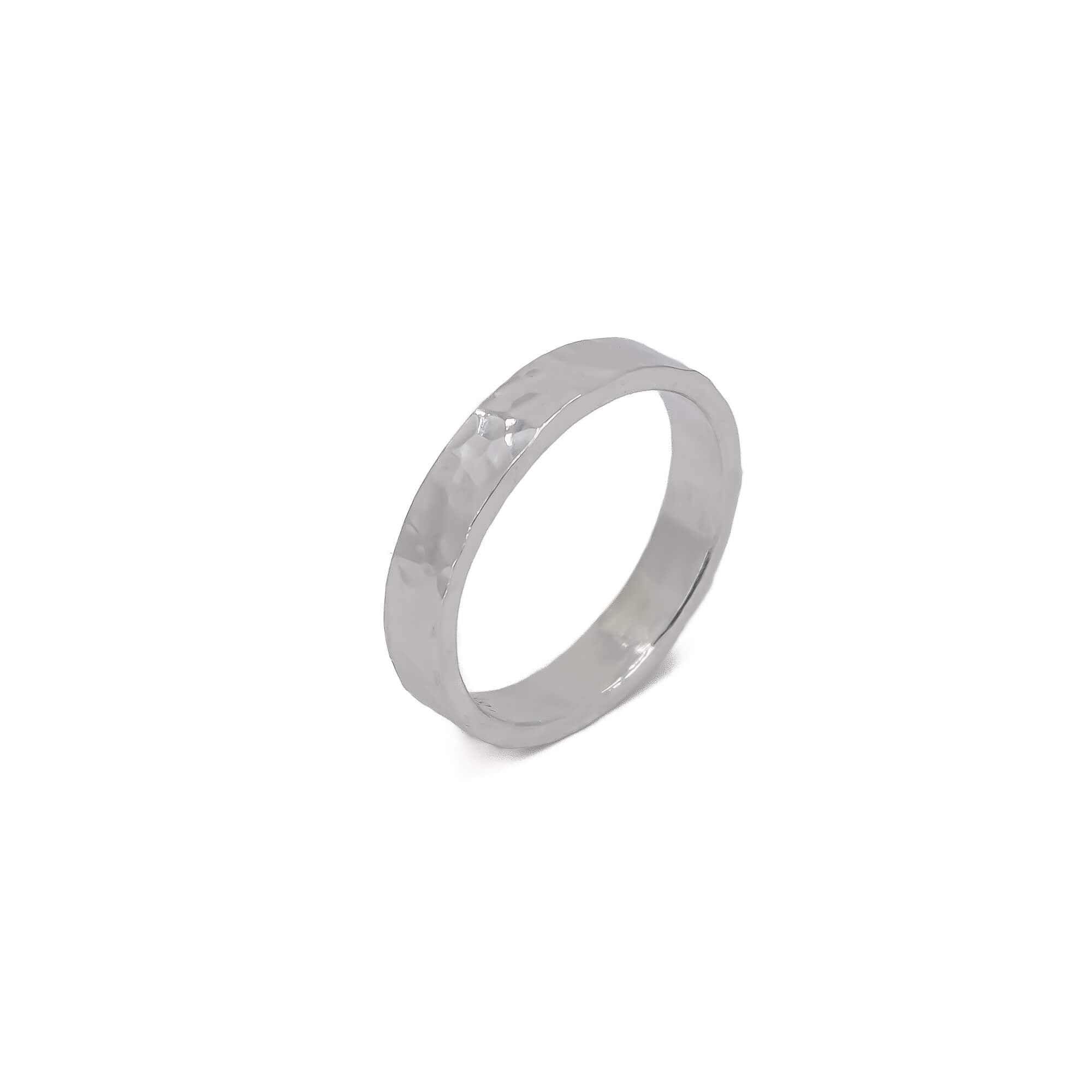 Rustic 4mm sterling silver ring band