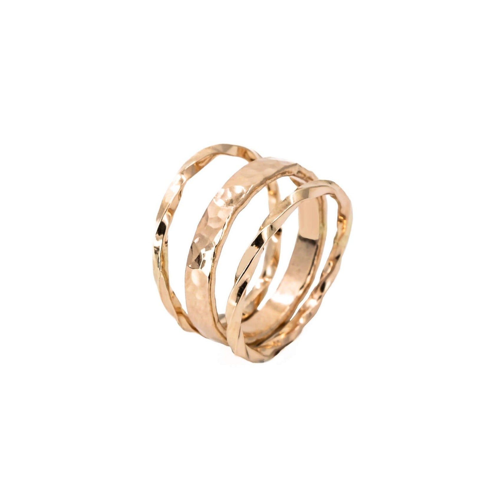 set of 3 14K yellow gold fill stackable rings