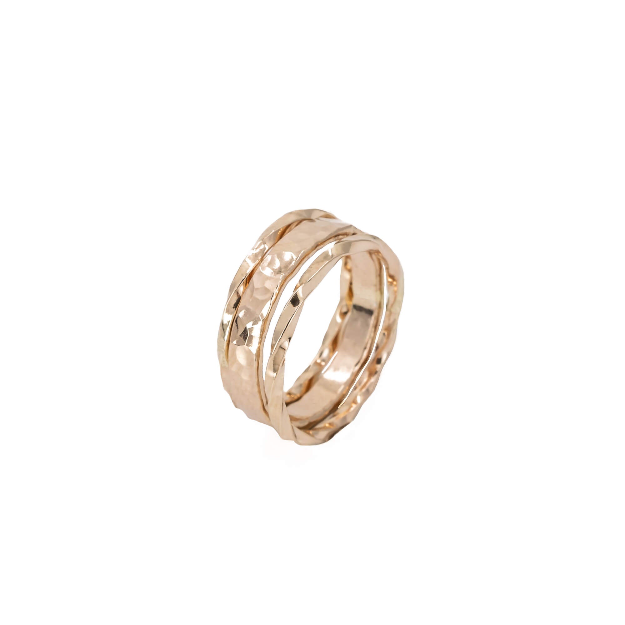 set of 3 14K yellow gold fill stackable, everyday rings