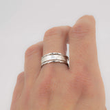 set of 3 everyday sterling silver stackable rings  on model