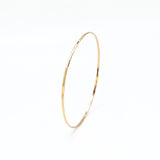 Skinny Faceted Solid 14K Gold Bangle Bracelet