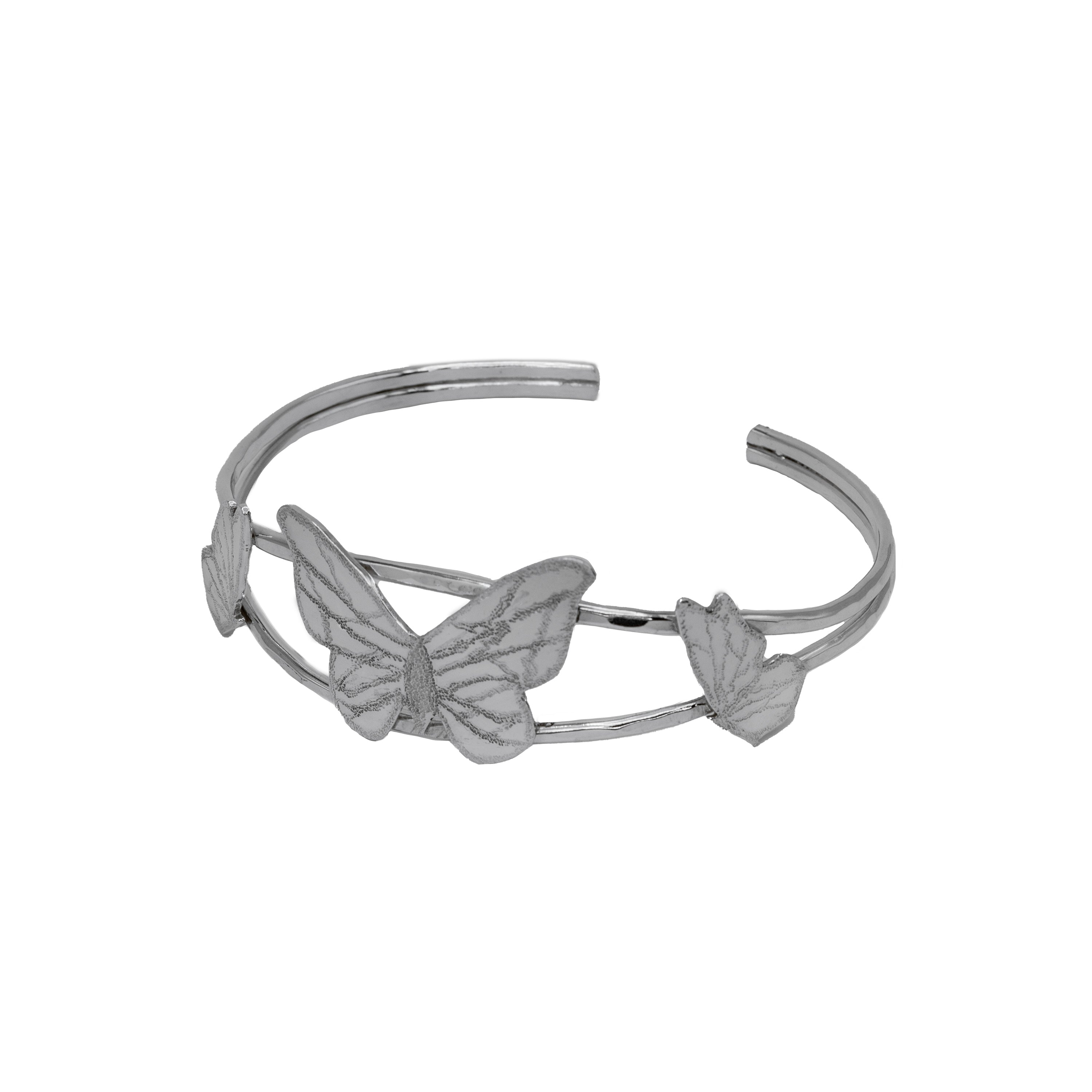 Sterling silver butterfly cuff