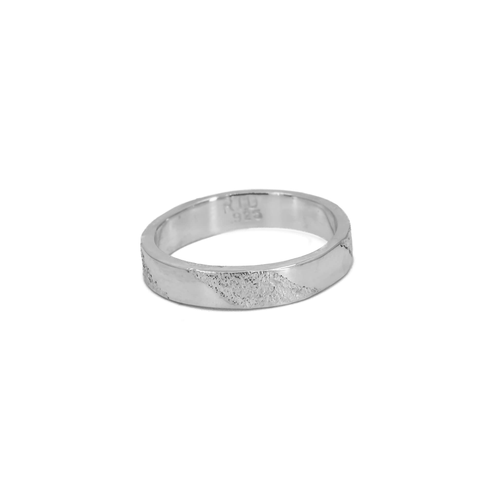 Sterling silver stardust textured ring