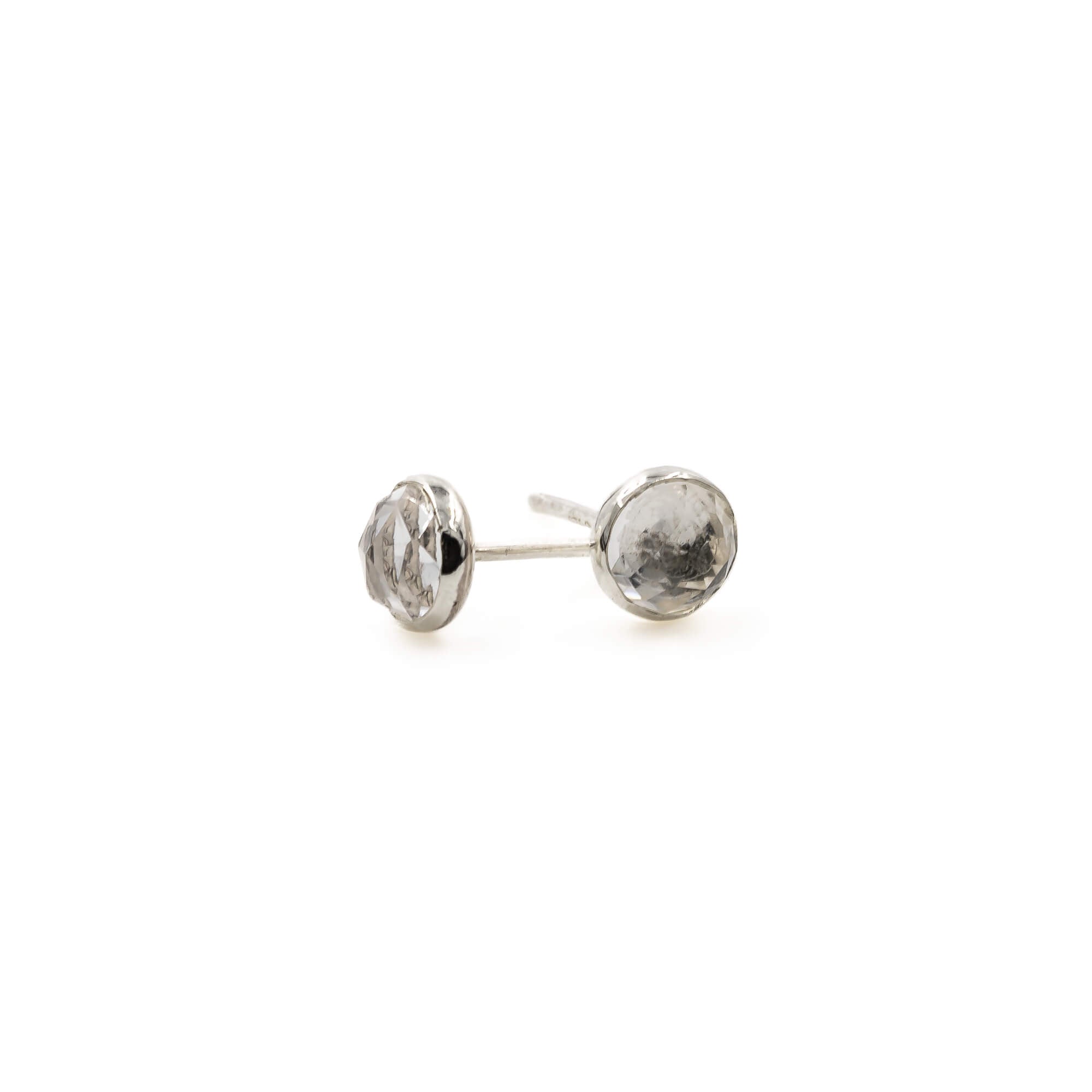 5 mm white topaz everyday stud earrings sterling silver