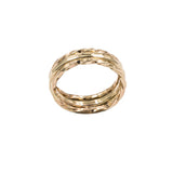 simple set of 3 solid 14k yellow gold rings