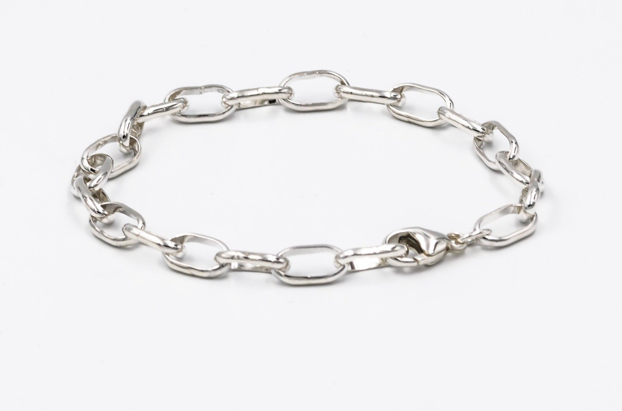 sterling silver paperclip chain link bracelet