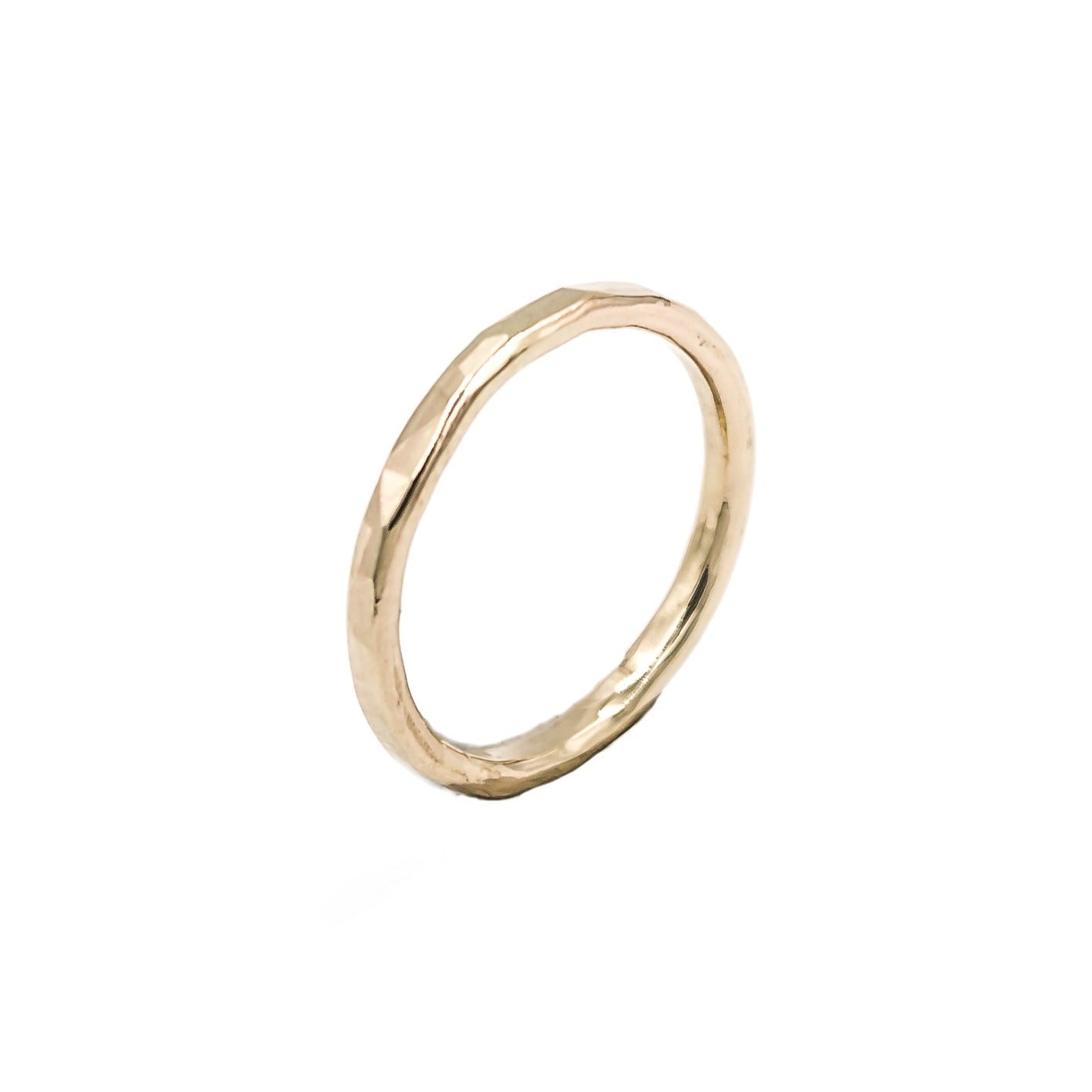 thin faceted 14K yellow gold ring