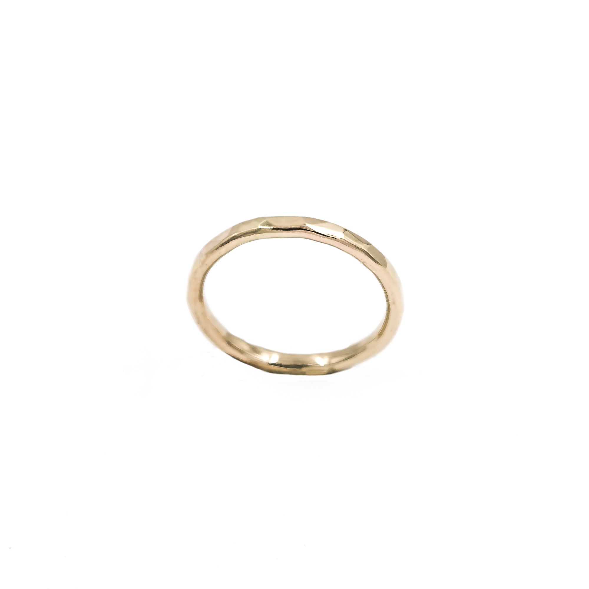 everyday faceted 14K yellow gold ring